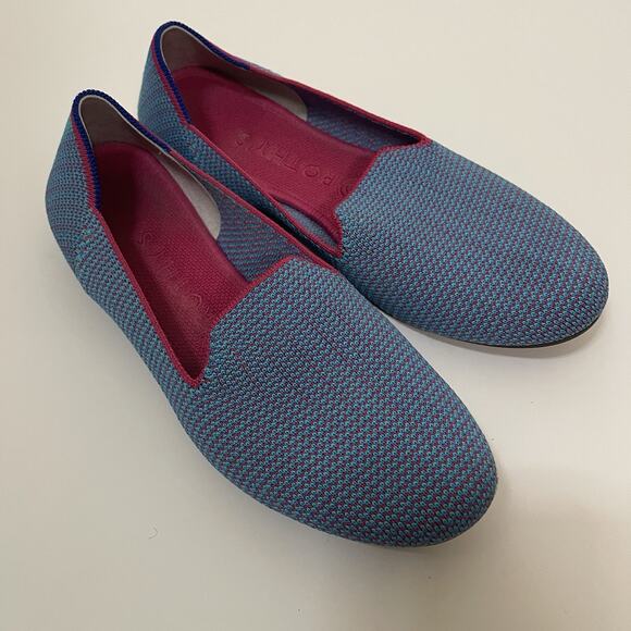 Rothy's The Loafer Bluebell Triple Stitch Knit Fabric Flats US 9 EU 40 - Picture 1 of 9